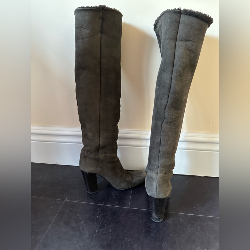 Prada suede boots! Dark Gray Women’s size  EU 38 1/2